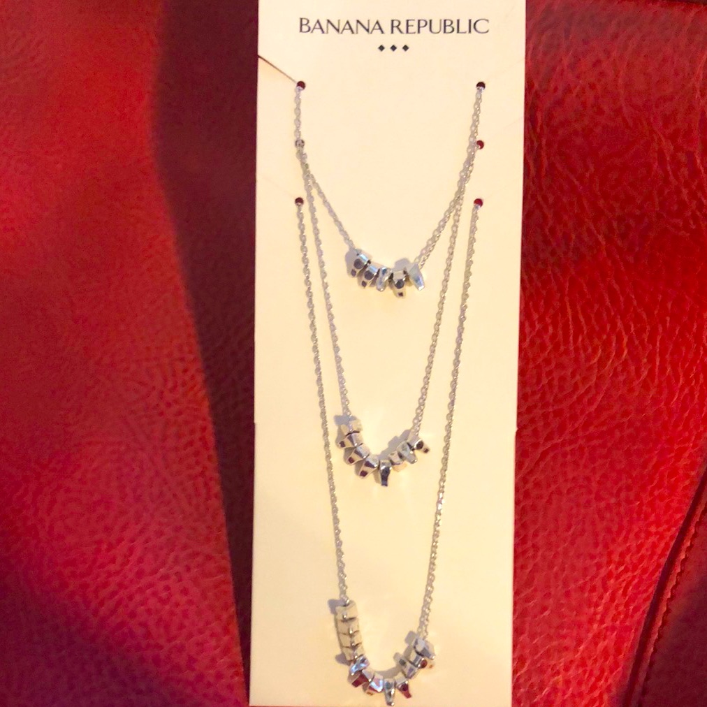 Three Silver Tone Necklaces From Banana Republic